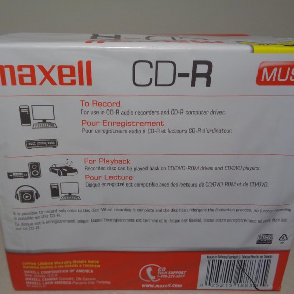 Maxell CD-R Music / 80 MIN / 700 MB / 32X / New 20 Pack - Picture 4 of 10